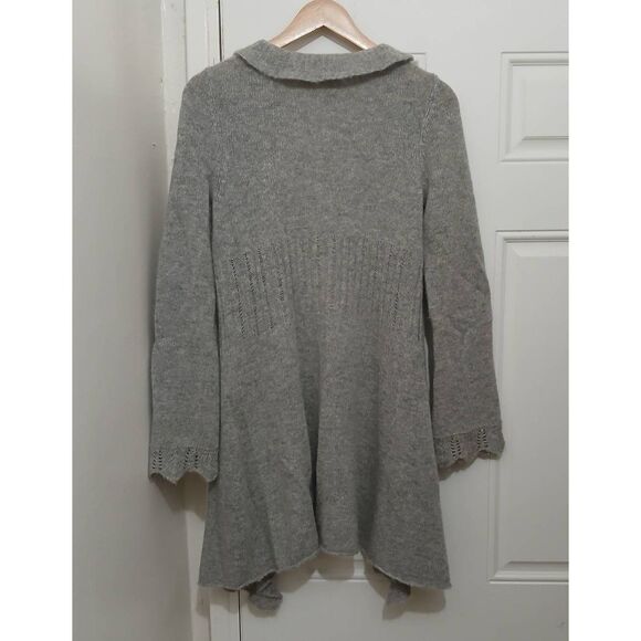 Sparrow womens small lightweight long cardigan sweater angora wool gray - Picture 5 of 7